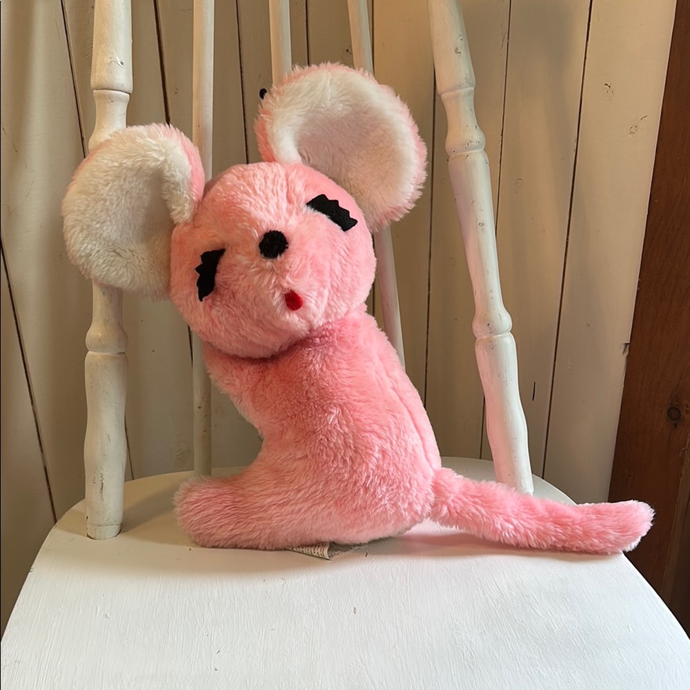 Vintage Pink Mouse Plush Stuffed Animal Toy - Ganz Bros Toys Ltd.